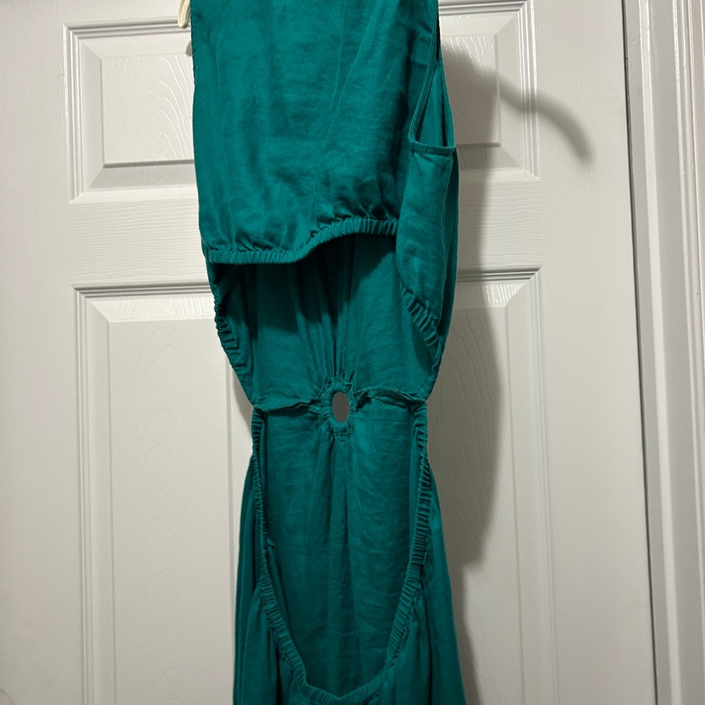Elegant Teal Sleeveless Dress